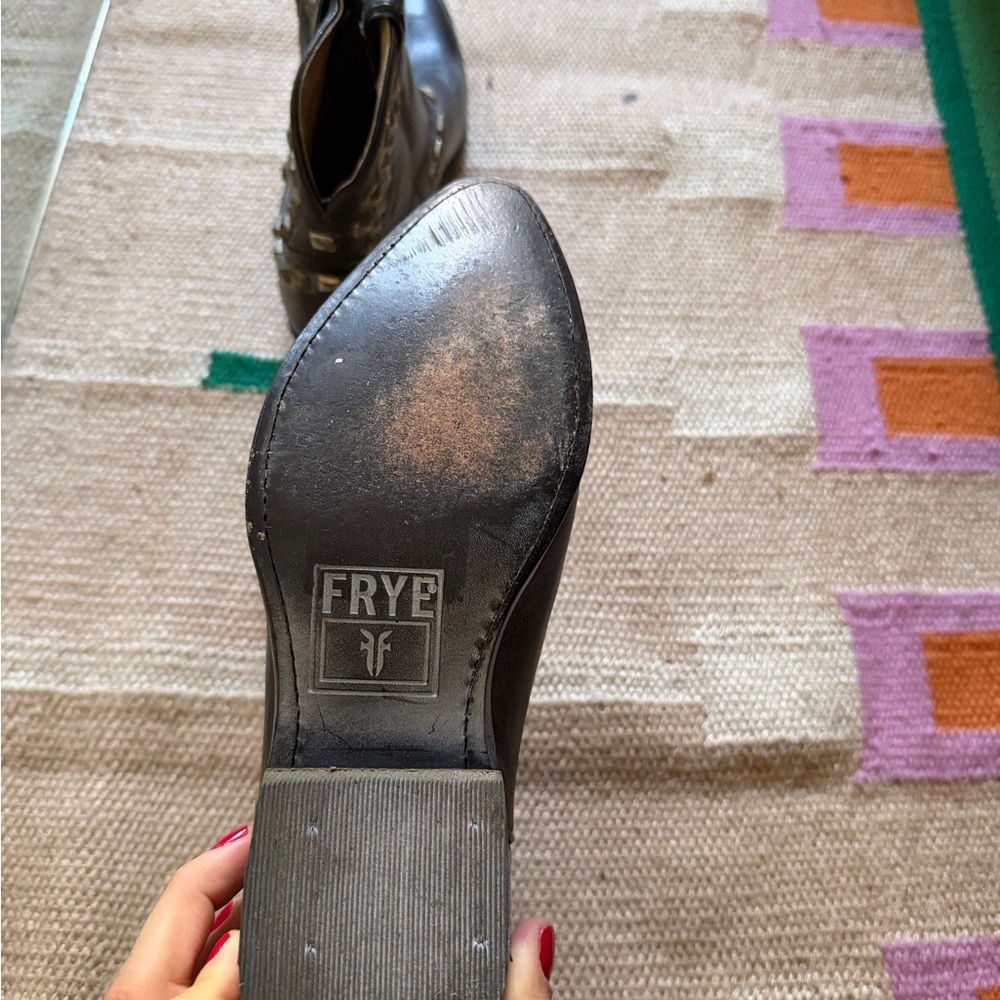 Authentic Frye Black Studded Ankle Booties, Size - 10 (eu 40) - Picture 3 of 4